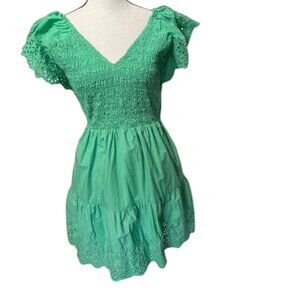 Gap Dress Womens Small Mint Green Smocked Bodice with Back Cutouts